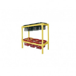 Scaffale portagiochi ed oggetti con contenitori in plastica