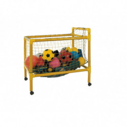 Carrello con ruote e rete per palloni e giochi