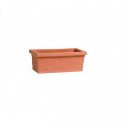 Fioriera cassetta millerighe in plastica colore terracotta