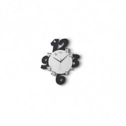 Orologio da parete colore nero con foglie