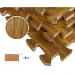 Tappeto componibile per massaggi effetto legno