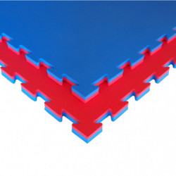 Piastra 100x100 puzzle in eva rosso/blu per esercizi fitness