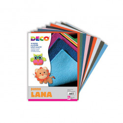 Kit da 10 pezze di panni lana in colori assortiti, misura cm 15x20