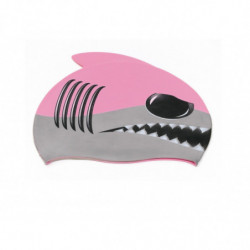 Cuffia nuoto con pinna rosa squalo in silicone per bambina